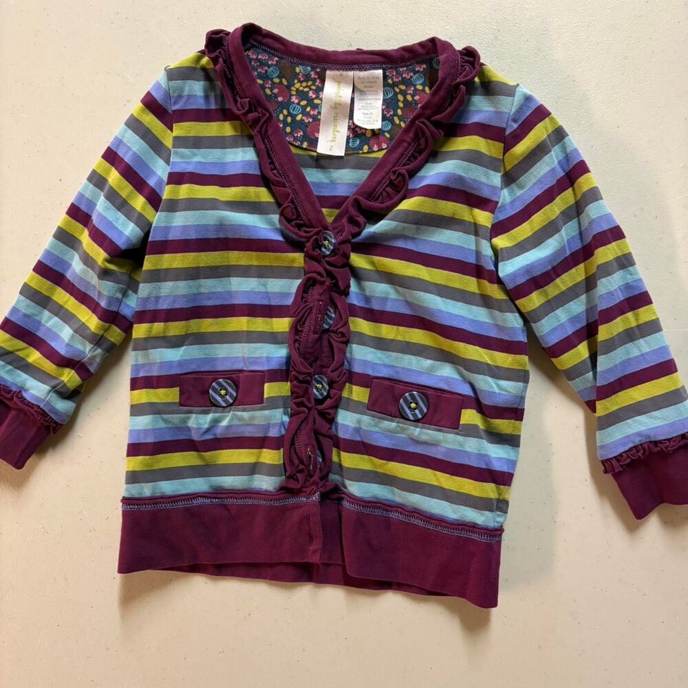 MATILDA JANE Paint by Numbers Kids 2 Striped cardigan cotton VGUC